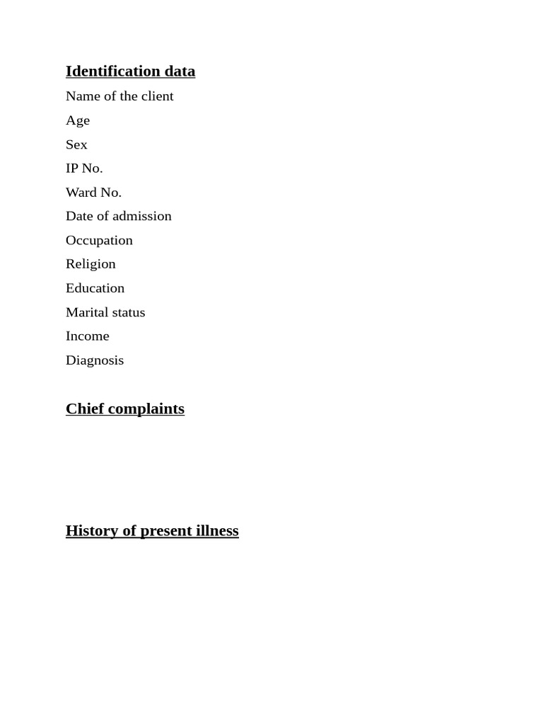 Comprehensive Patient Assessment Form | PDF | Labia | Medical Specialties