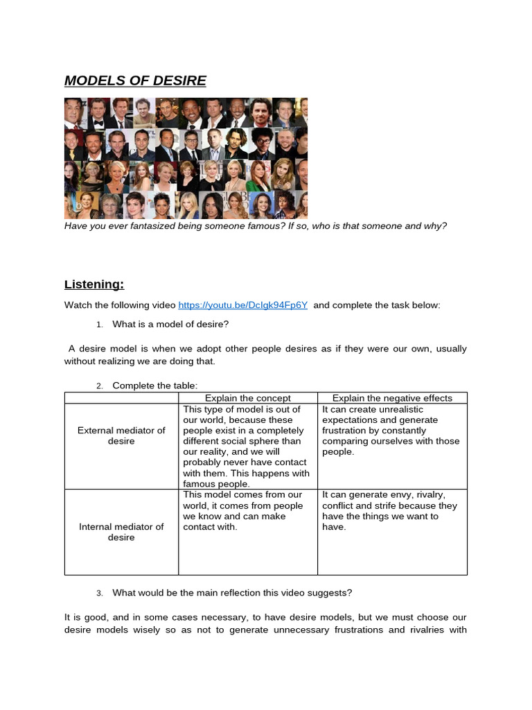 Understanding Models of Desire | PDF