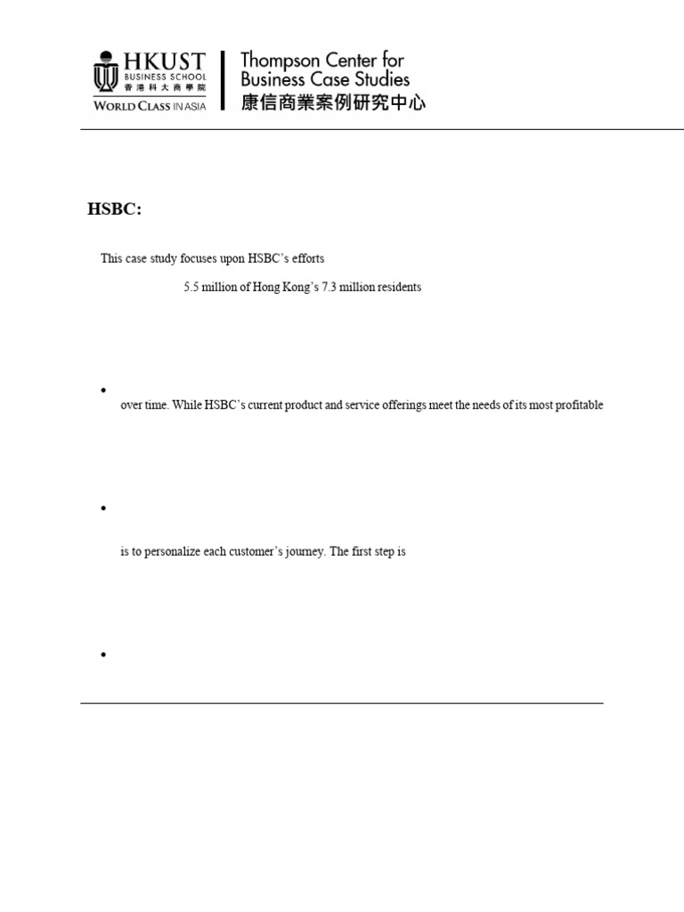 HSBC's Data-Driven Customer Strategy | PDF | Artificial Intelligence ...