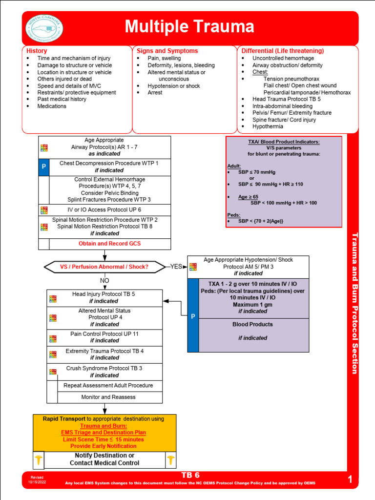 Trauma and Burn EMS Protocol Guide | PDF | Major Trauma | Clinical Medicine