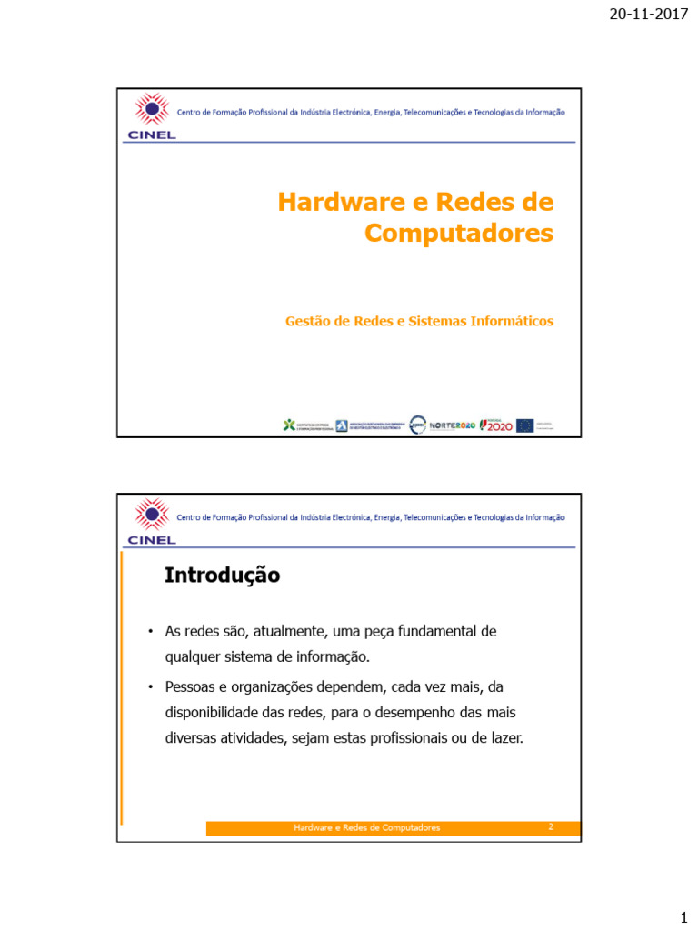 Hardware e Redes de Computadores: Introdução | PDF | Rede de ...