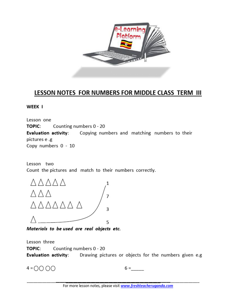 Middle Class Numbers Term 3 Lesson Notes-1 | PDF | Learning | Human ...