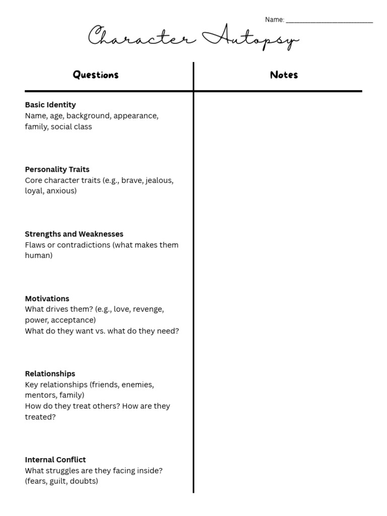CharacterAutopsy 1 | PDF