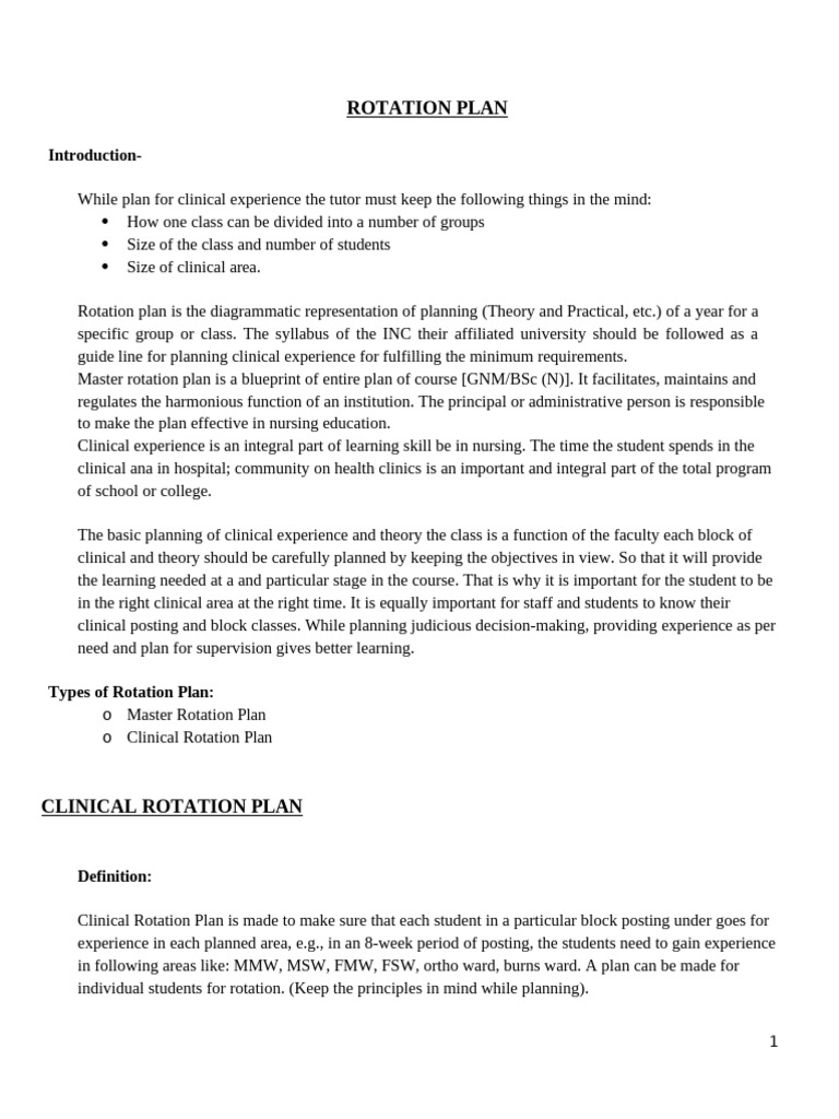Clinical Rotation Edu 01 | PDF | Nursing | Experience