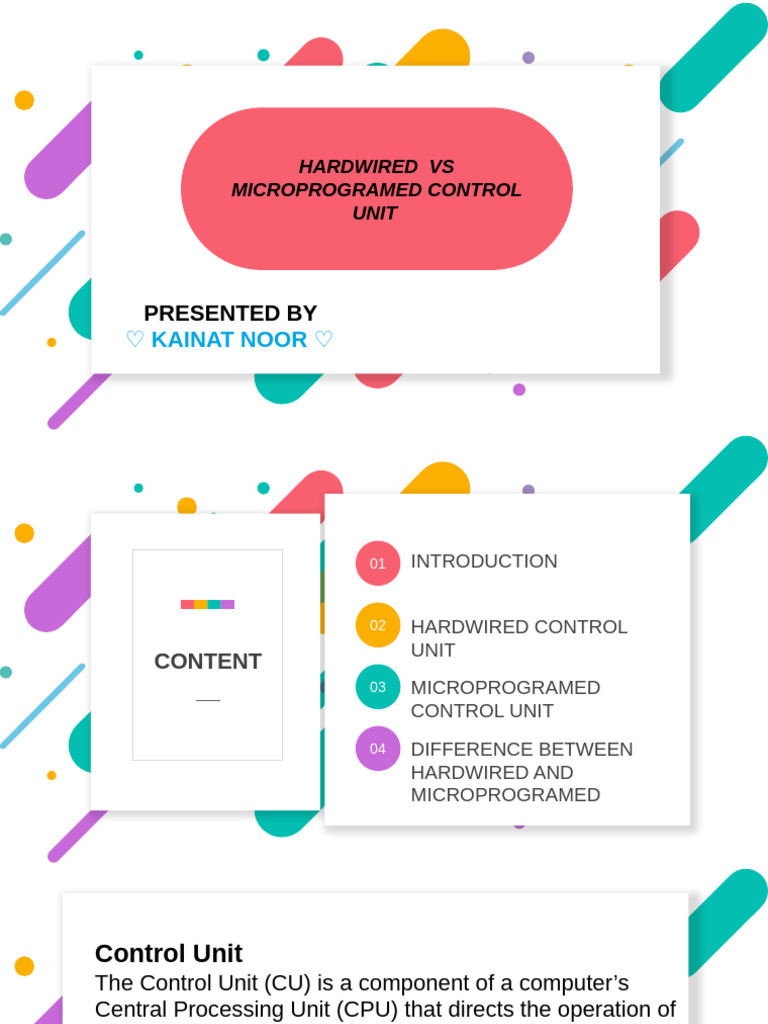Hardwired vs Microprogrammed Control Unit | PDF | Central Processing ...