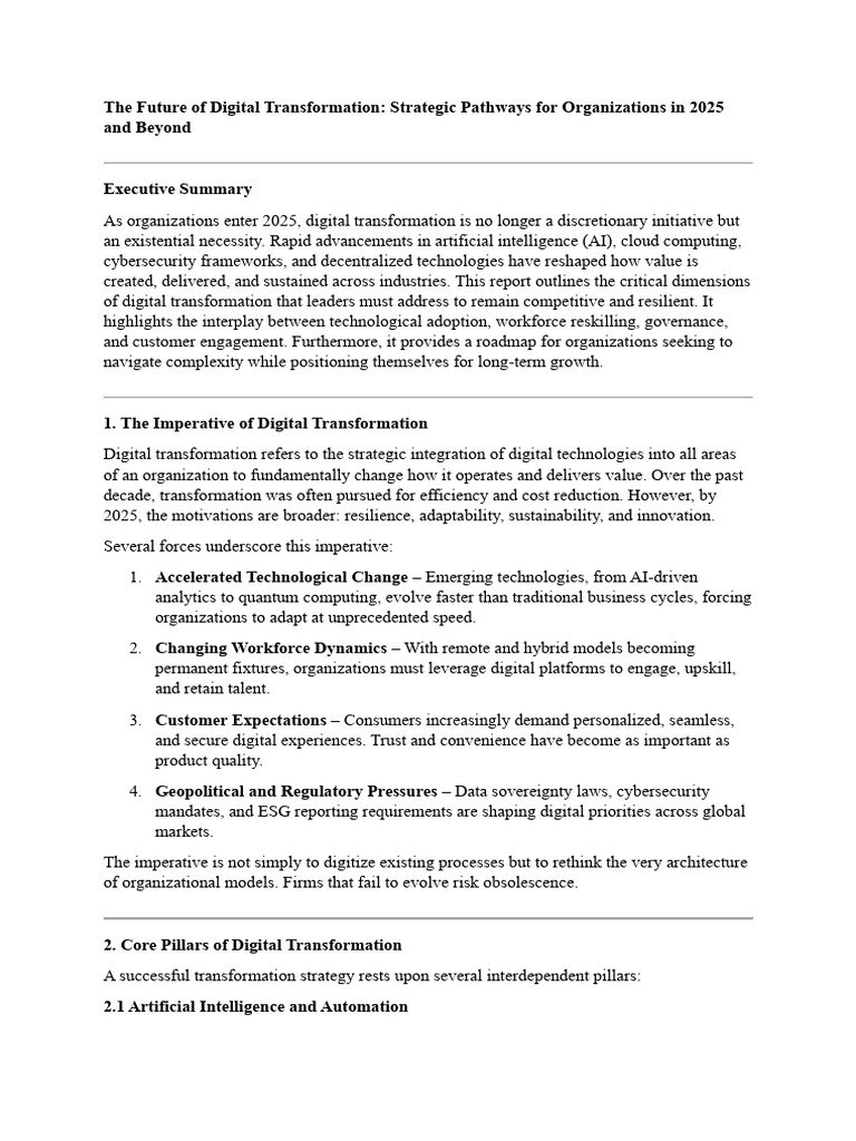 Digital Transformation Strategies for 2025 | PDF | Cloud Computing ...