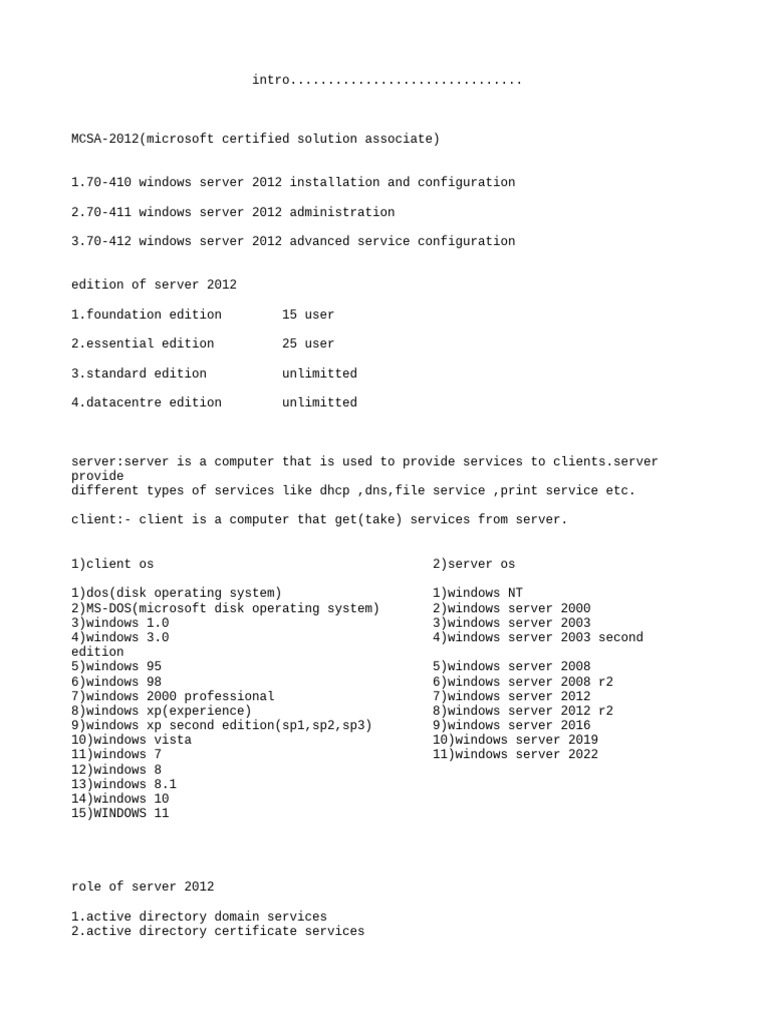 MCSA 2012: Windows Server Setup Guide | PDF | Domain Name System ...