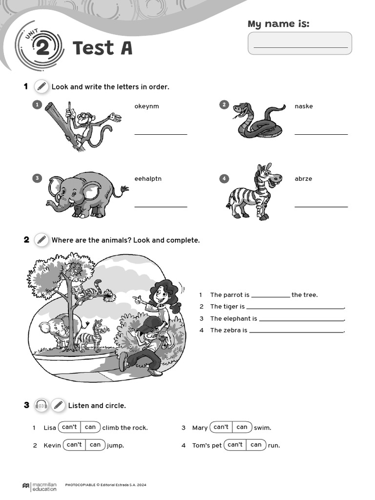 Animal Location and Ability Exercises | PDF | Zoology
