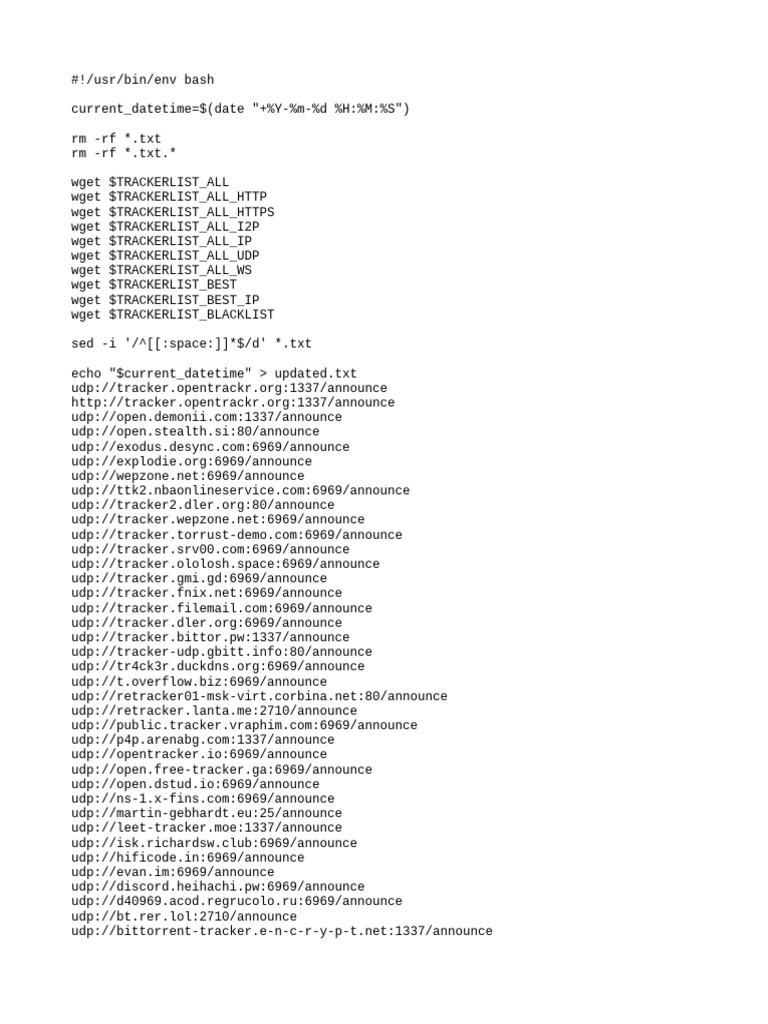 Bash Script for Tracker Management | PDF