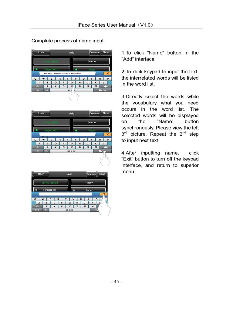 IFace Series User Manual - v1.0 51 | PDF
