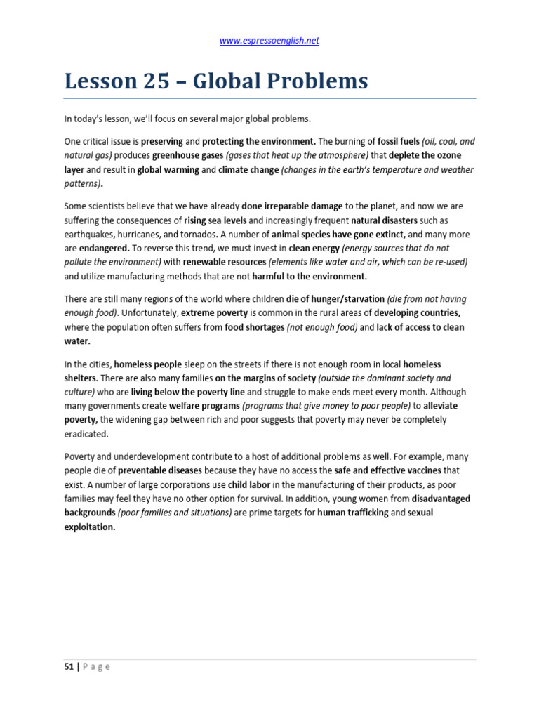 Global Issues: Environment and Poverty | PDF | Poverty | Poverty ...