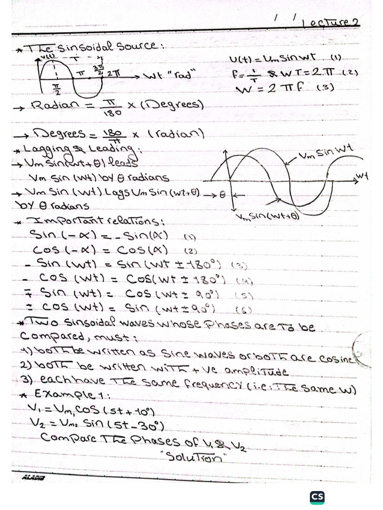 LEC 2 - COMM 225 - Electrical Cuircuit II - Spring 2025 | PDF