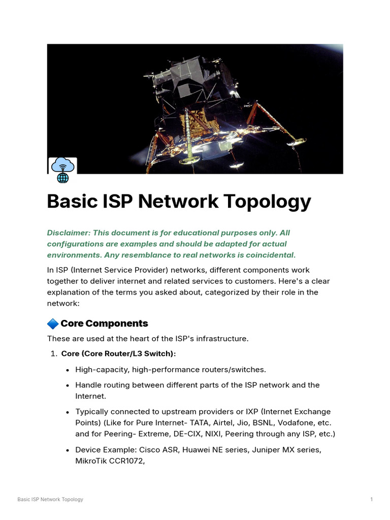 Basic ISP Network Configuration Guide | PDF | Ip Address | Computer Network