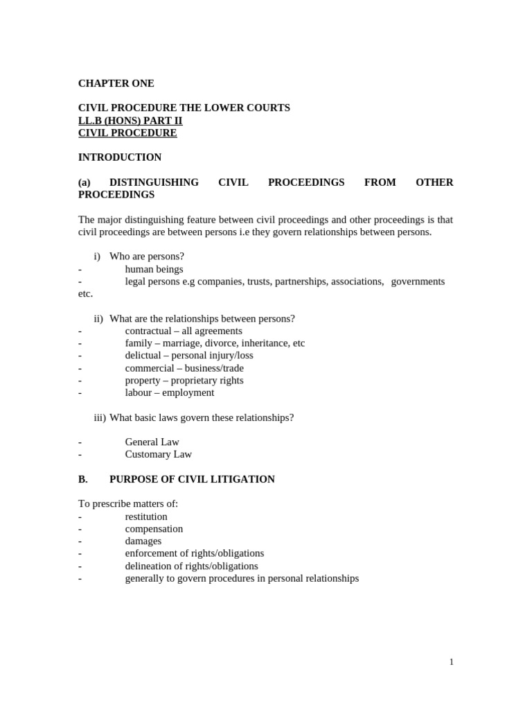 Civil Procedure in Lower Courts Overview | PDF | Default Judgment ...