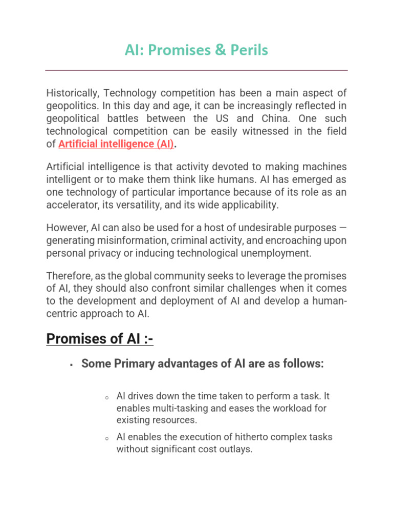 AI's Global Impact: Benefits and Risks | PDF | Artificial Intelligence ...