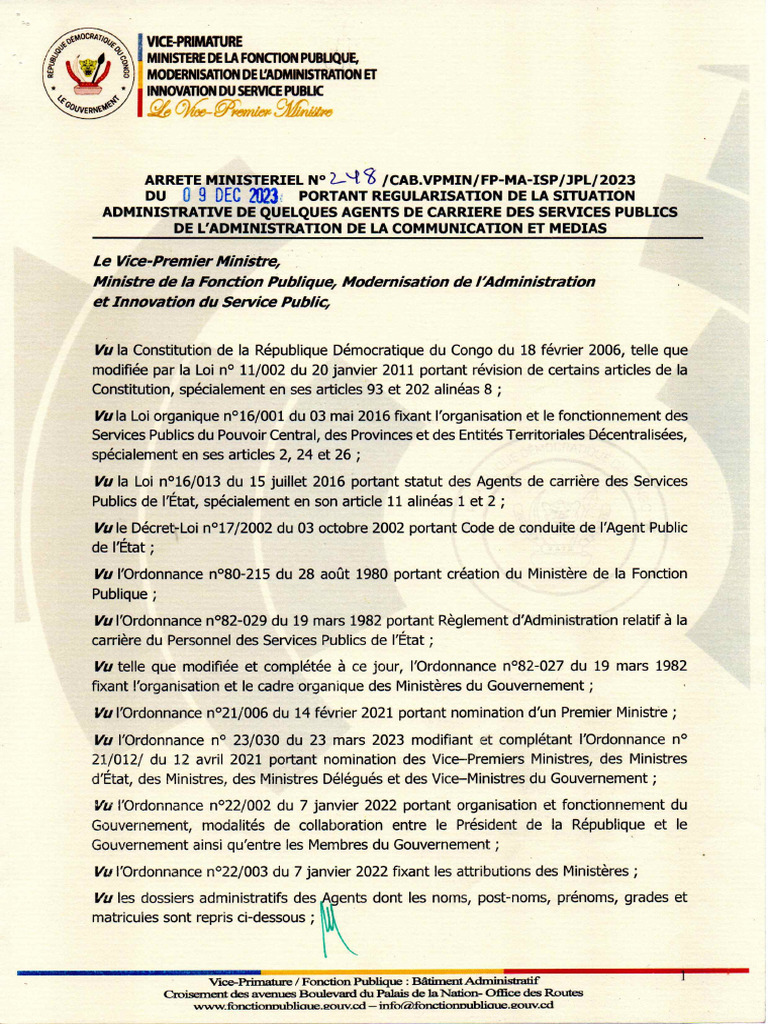 Arrete Min - 248 Du 09 - 12 - 2023 | PDF