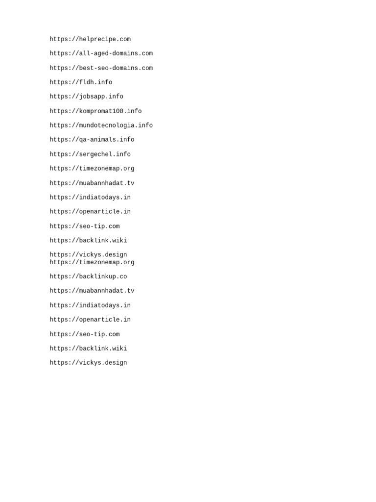 Key Links for SEO and Domains | PDF