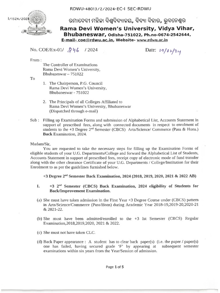 UG 2nd Sem. (Back) | PDF