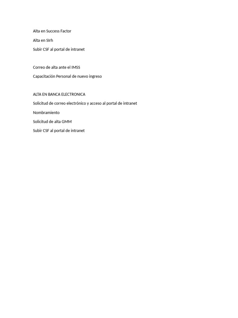 Proceso de Alta de Empleados Form | PDF