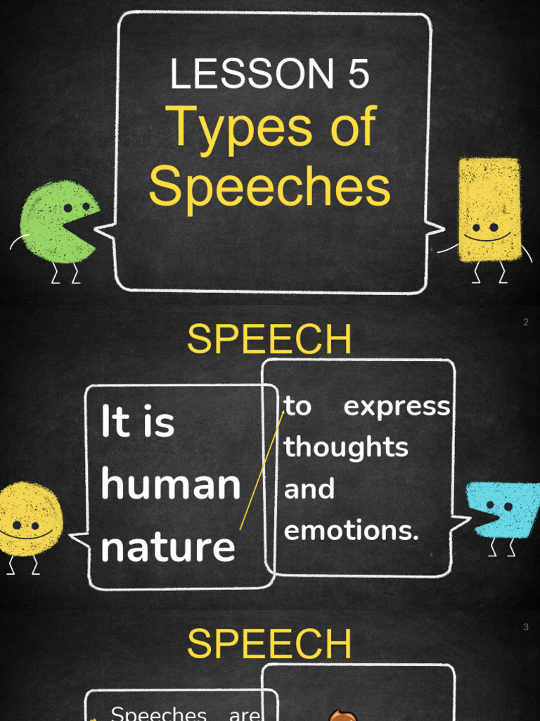 Oral Comm Lesson 5 Types of Speech | PDF | Improvisation | Speech