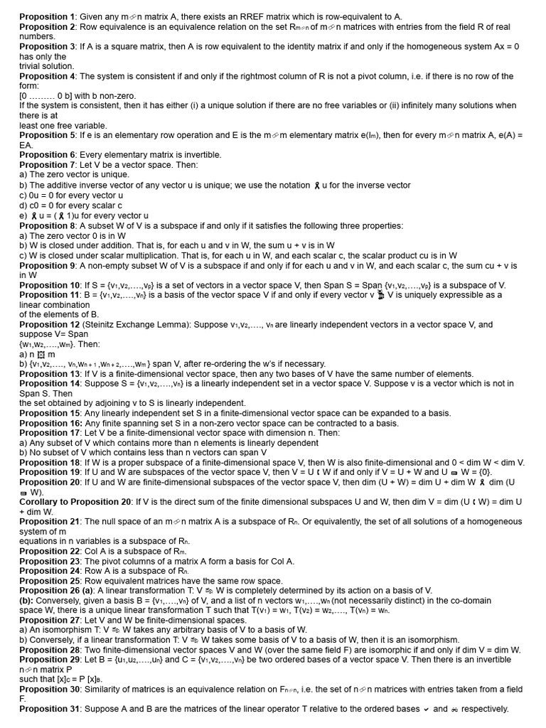 Matrix Properties and Vector Spaces | PDF | Eigenvalues And ...