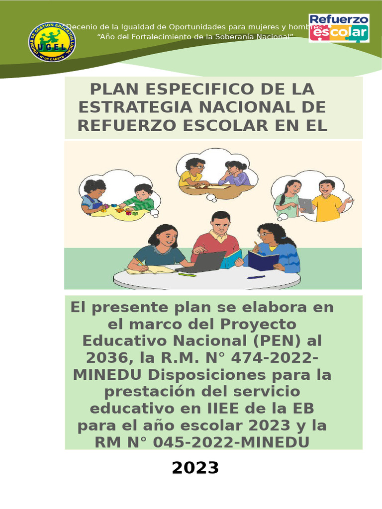 Plan Refuerzo Escolar 2023 | PDF | Evaluación | Educación primaria