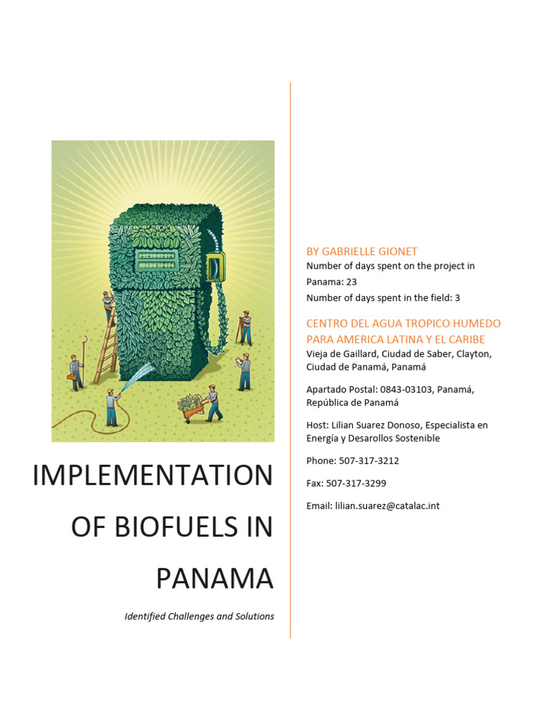 Biofuels Implementation Challenges in Panama | PDF | Biofuel | Biodiesel