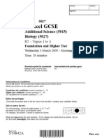 Edexcel GCSE: Additional Science (5015) Biology (5027)