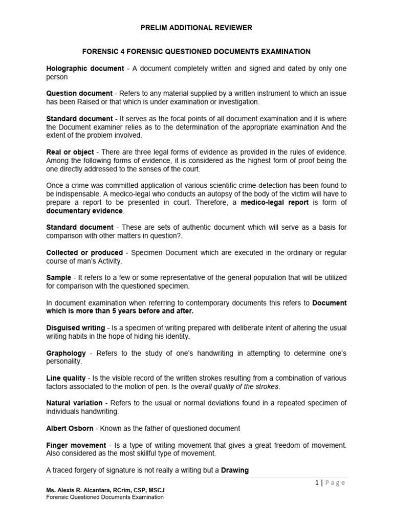 Forensic Document Examination Guide | PDF