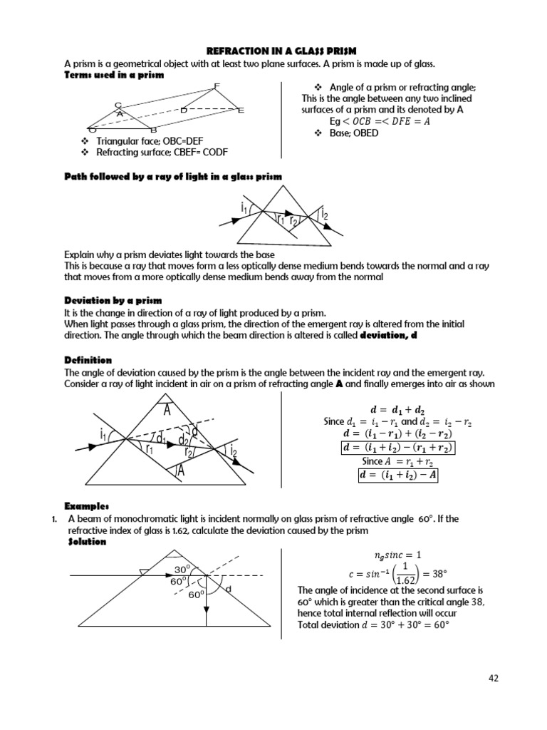 Understanding Light Refraction in Prisms | PDF | Refraction | Light