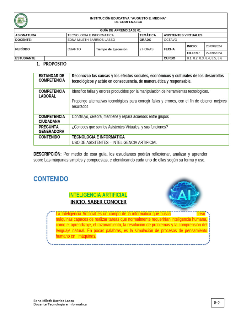 Guía sobre Asistentes Virtuales y IA | PDF | Inteligencia artificial ...