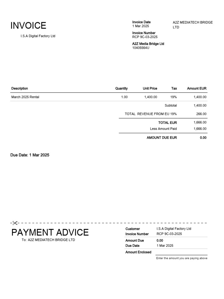 Invoice RCP 9C-03-2025 | PDF