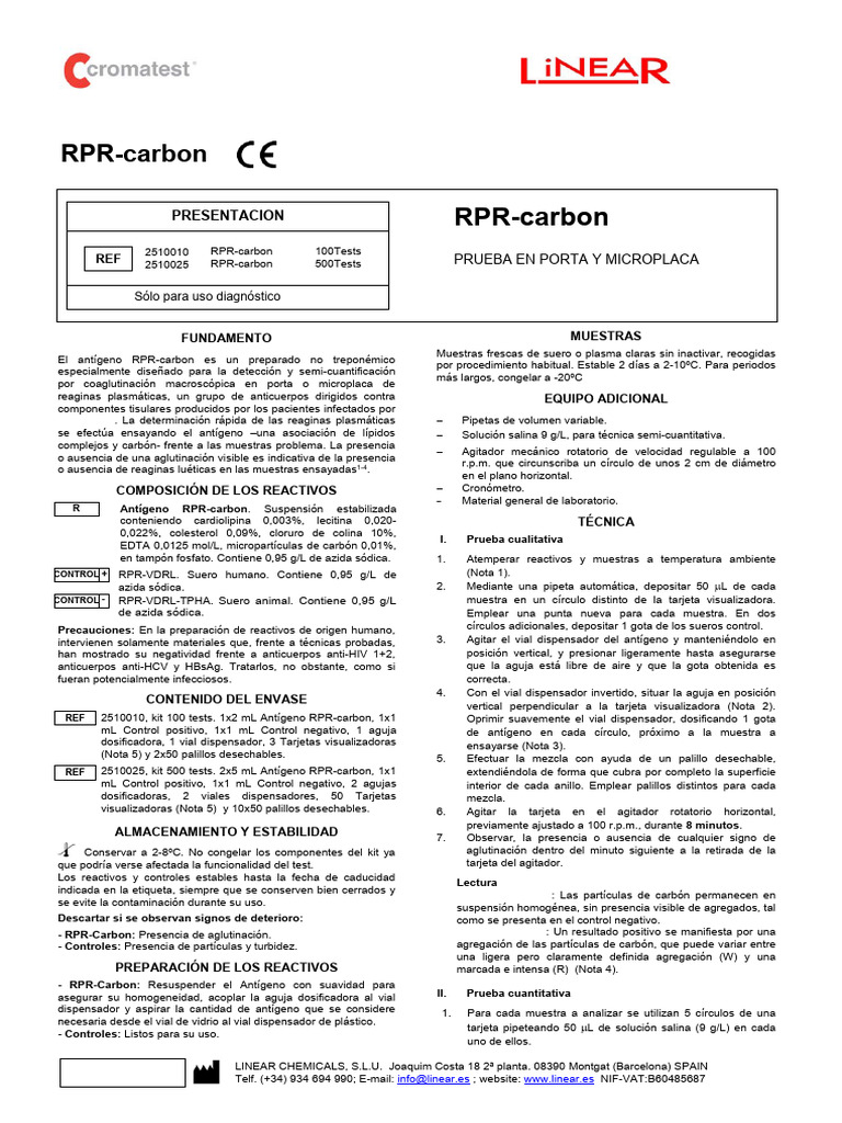 Kit RPR-Carbon para Detección de Reaginas | PDF