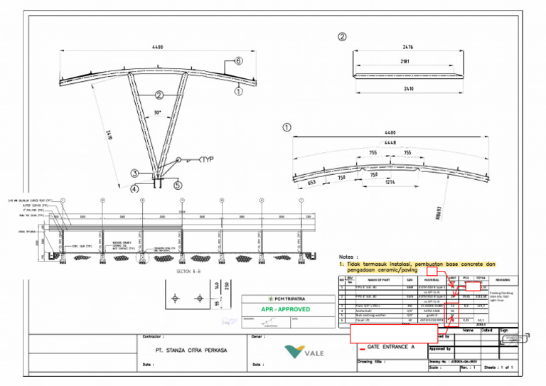 Gate Entrance A Material List | PDF