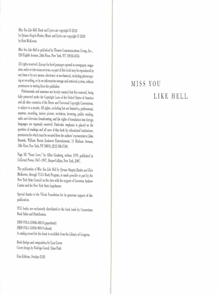 Miss You Like Hell - Script | PDF