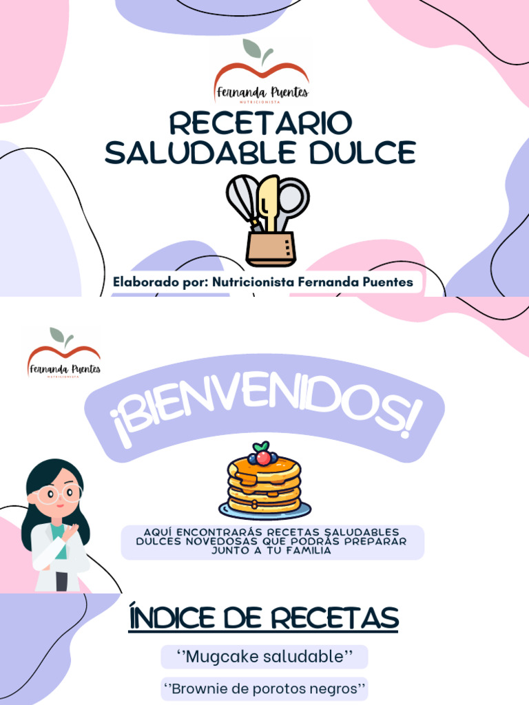 Recetas Dulces Saludables para Compartir | PDF | Alimentos | Cocina