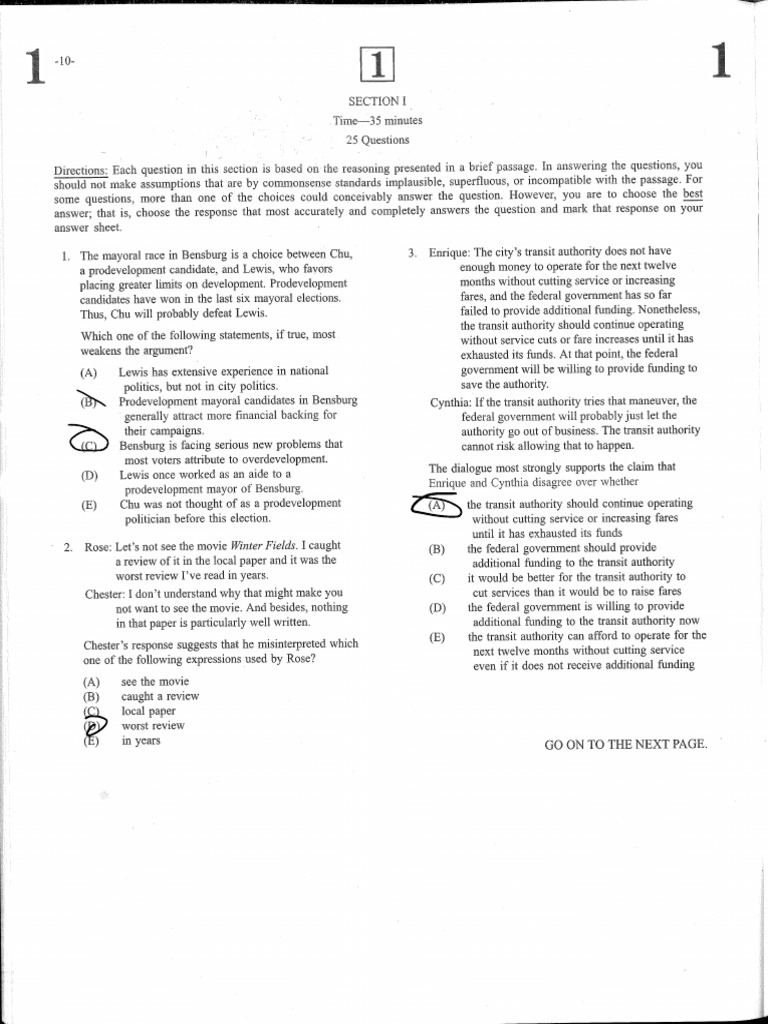 LSAT Preptest 83 Answer Explanations | PDF