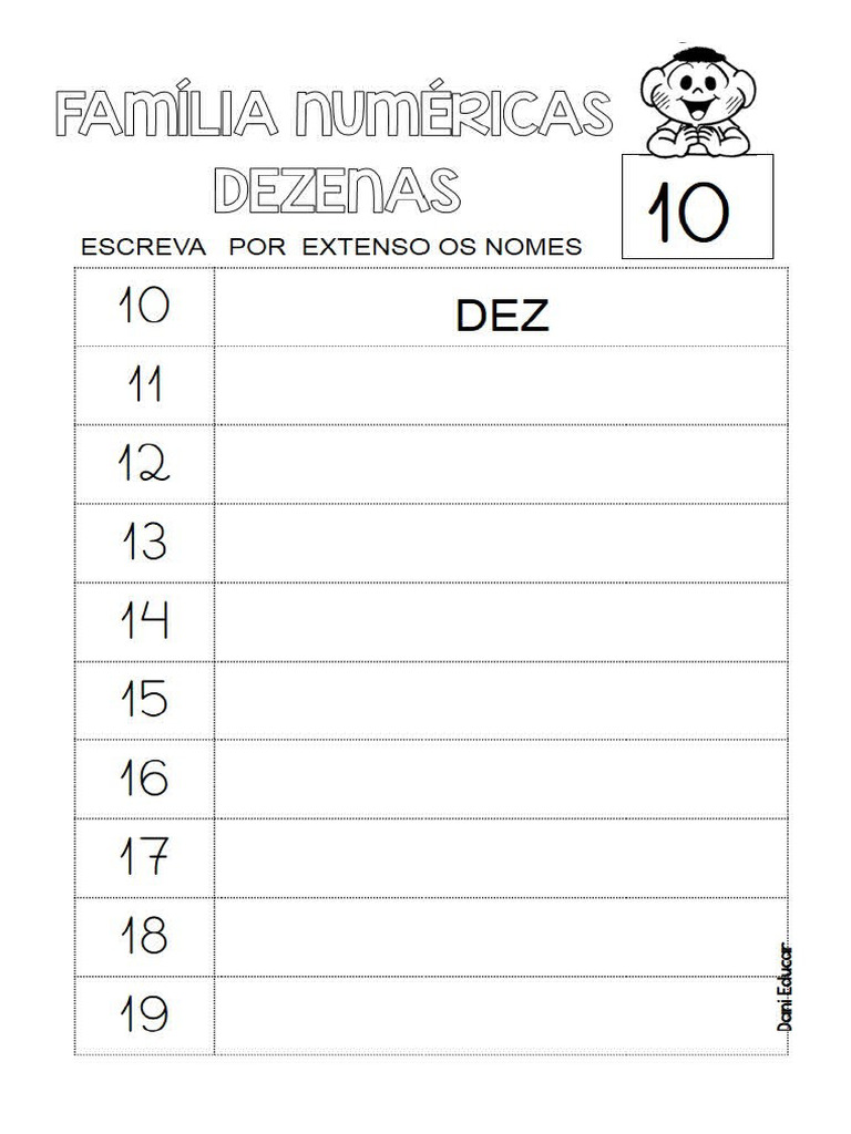 Escreva Nºs Por Extenso 10 Até 99 | PDF