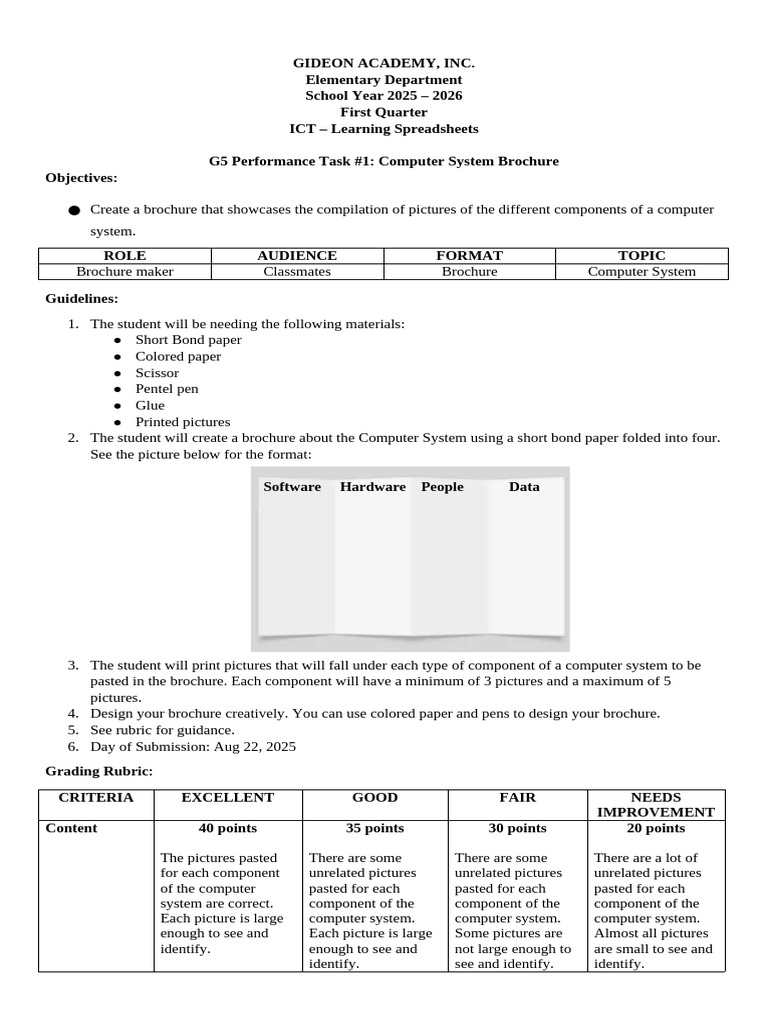 Computer System Brochure Project Guide | PDF | Computing