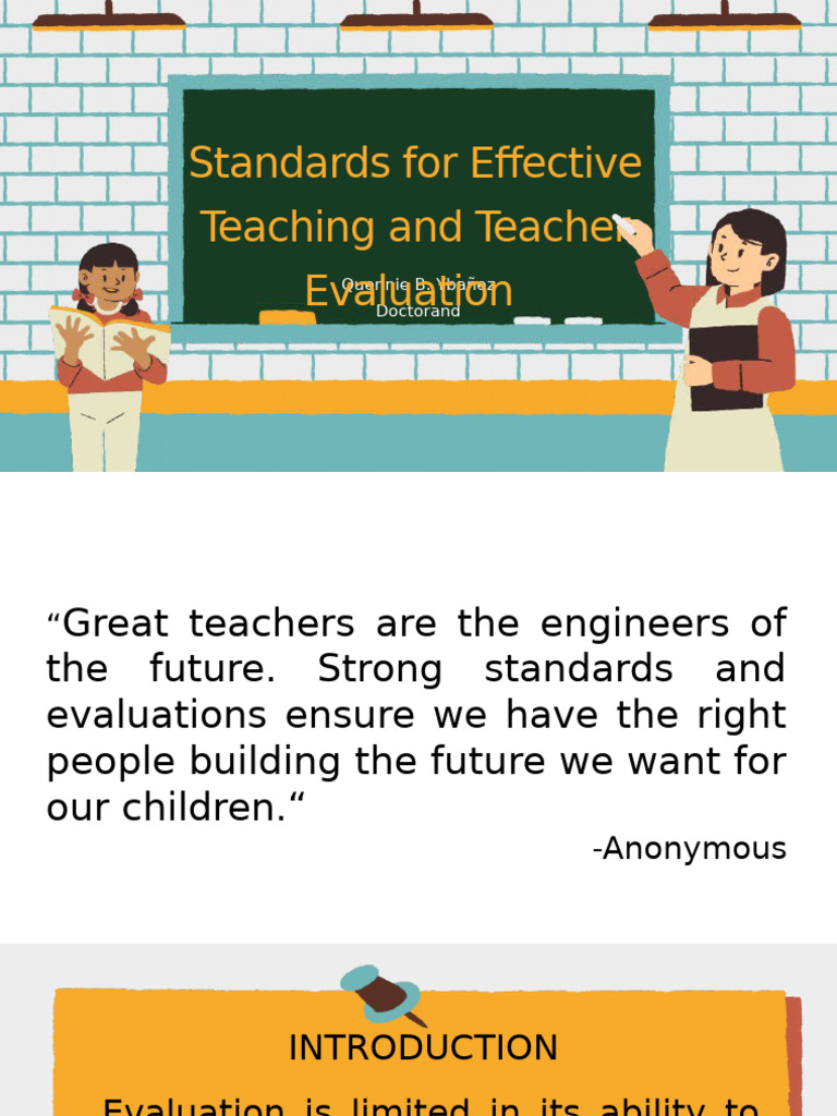 Standards For Effective Teaching and Teacher Evaluation | PDF ...