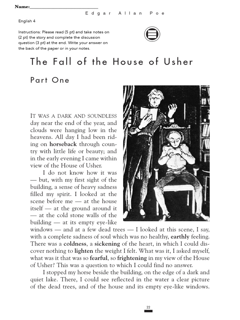 The Fall of the House of Usher Summary PDF