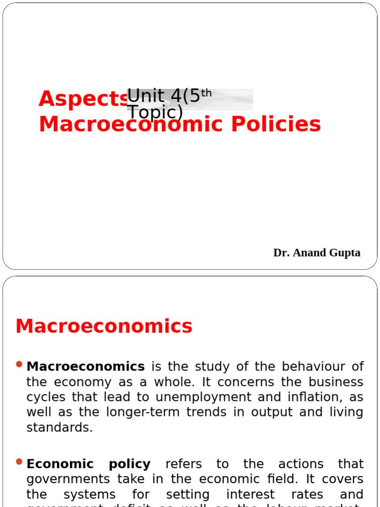 Macroeconomic Policy Overview | PDF | Macroeconomics | Monetary Policy