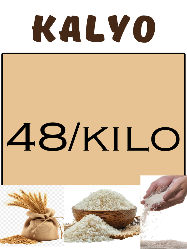 Green and Yellow Simple Painterly Pinoy Rice Product List Signage A4 ...