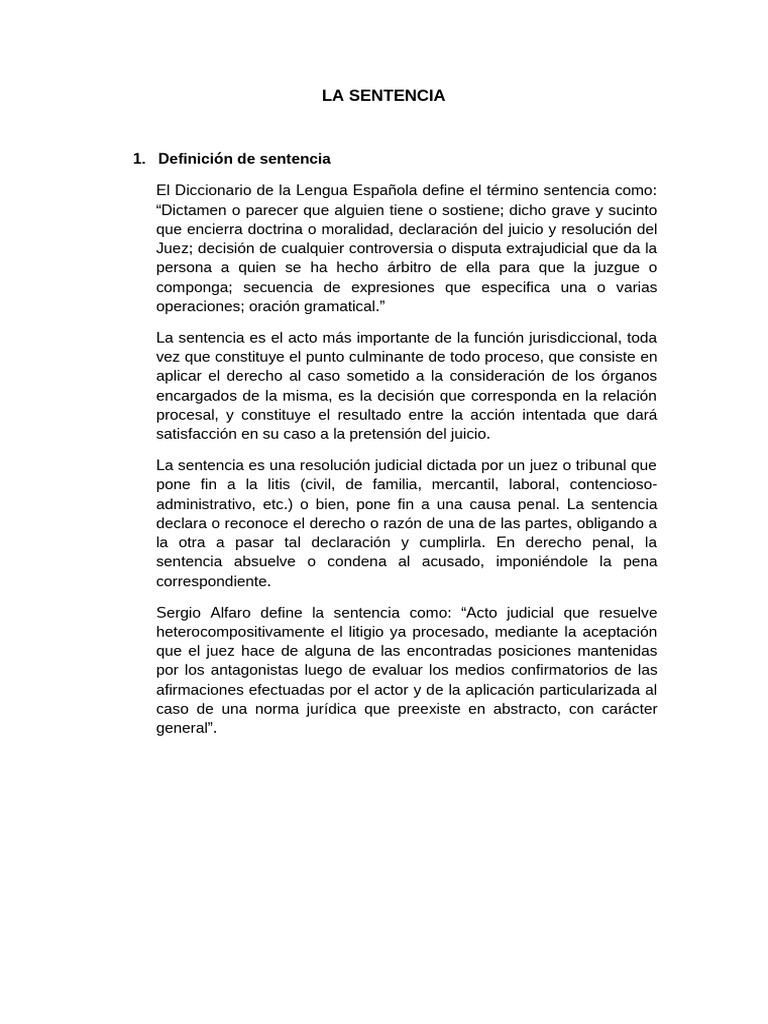 Definición y tipos de sentencia judicial | PDF | Sentencia (ley) | Ley ...