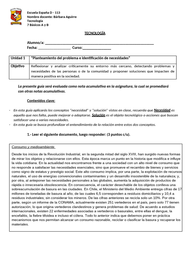 Problemas de residuos y soluciones en Chile | PDF | Residuos | Consumo ...
