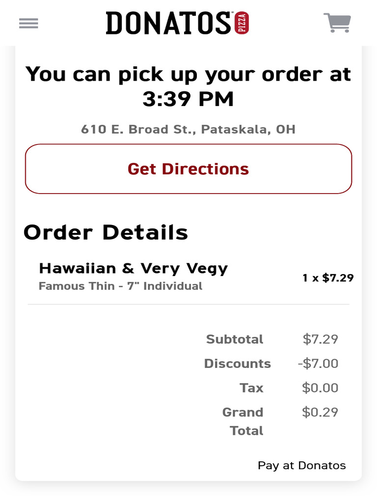 Donatos Pizza - Order Complete! | PDF