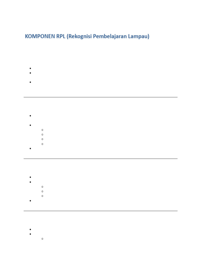 Komponen RPL untuk PPG 2025 | PDF