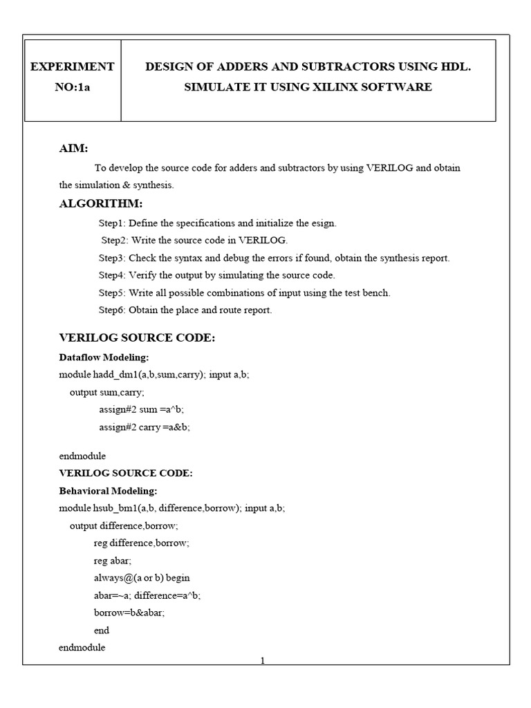 Verilog Code for Adders and Encoders | PDF | Hardware Description ...