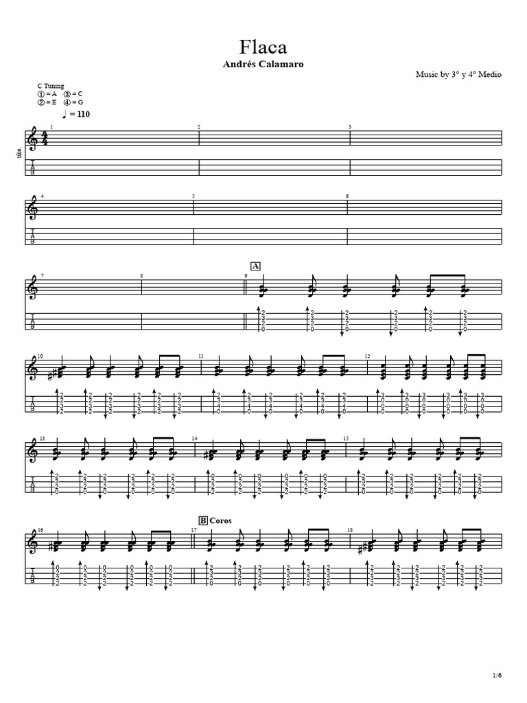 Flaca: Ukelele Chords and Partitura | PDF