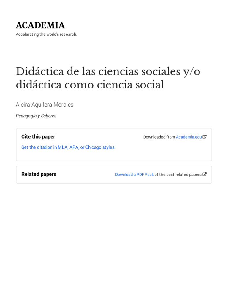 Didáctica de Las Ciencias Sociales Yo Didáctica | PDF